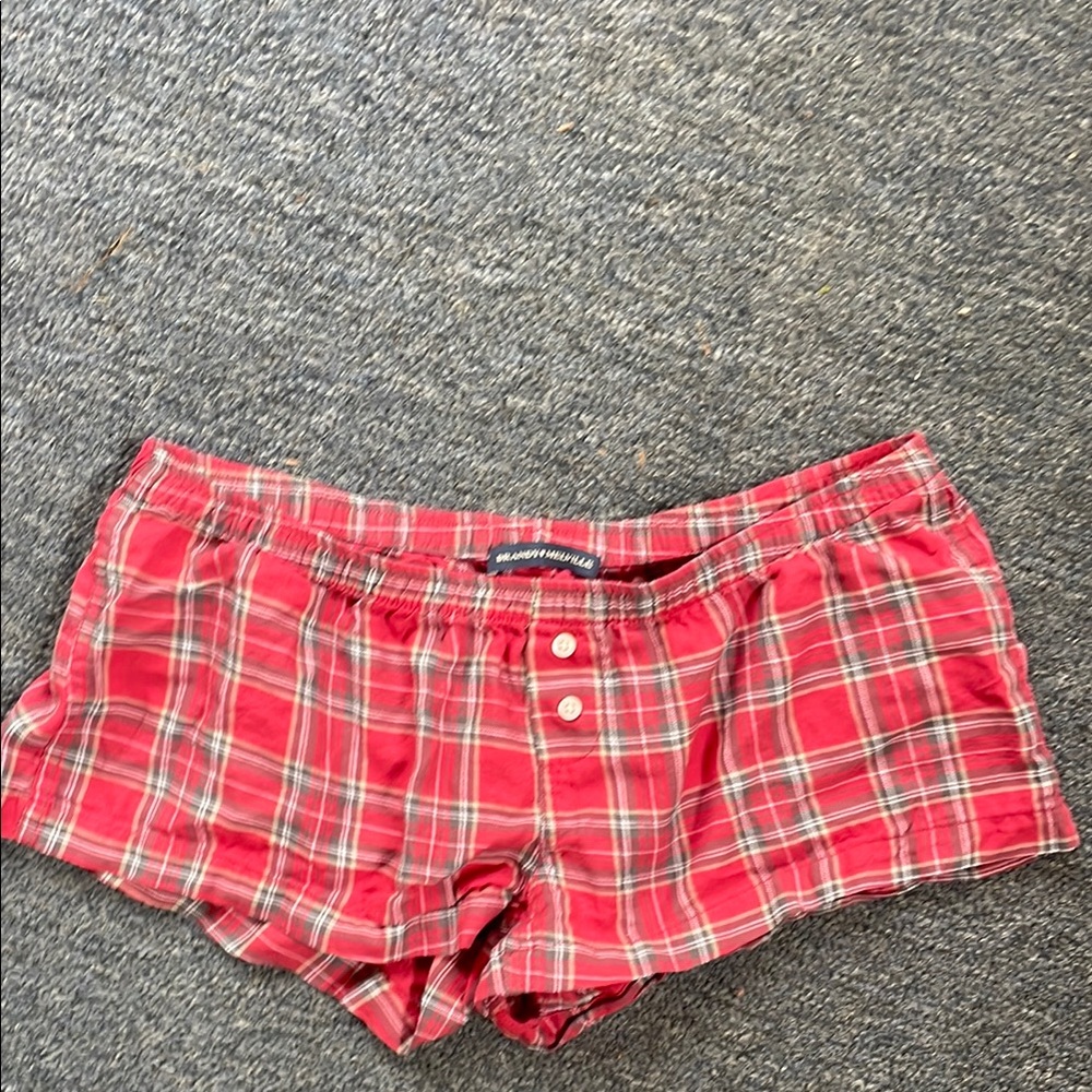 Brandy Melville Red and Black Plaid Shirt